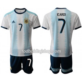 Argentina ICARDI 7 Børn Hjemme Fodboldsæt Copa América 2019 S/S (+ Korte bukser)
